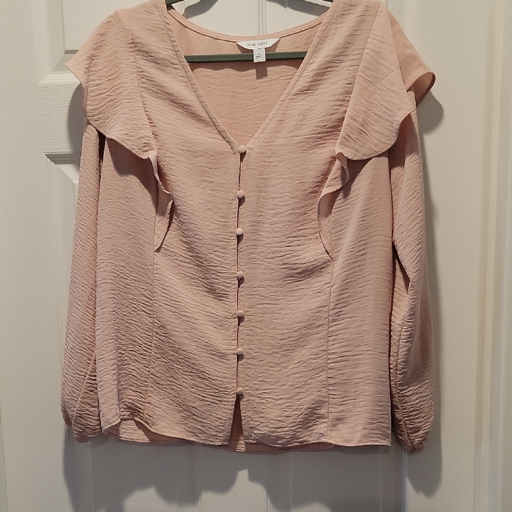 Vince Camuto Blush Button-Front Blouse